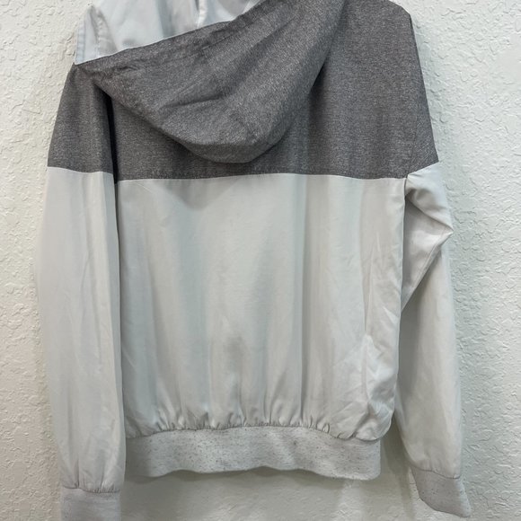 Men CSG Long Sleeve Full Zip Outsider Hooded White Windbreaker Jacket SMALL - Picture 5 of 6